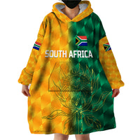 (Custom Personalised) South Africa Proteas Cricket Wearable Blanket Hoodie Simple - Yellow LT8 - Wonder Print Shop