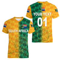 (Custom Personalised) South Africa Proteas Cricket Women V Neck T Shirt Simple - Yellow LT8 - Wonder Print Shop