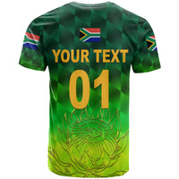 Custom South Africa Proteas Cricket T Shirt Simple Gradient Green LT8 - Wonder Print Shop
