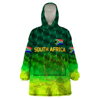 (Custom Personalised) South Africa Proteas Cricket Wearable Blanket Hoodie Simple - Gradient Green LT8 - Wonder Print Shop