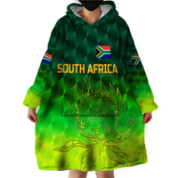 (Custom Personalised) South Africa Proteas Cricket Wearable Blanket Hoodie Simple - Gradient Green LT8 - Wonder Print Shop