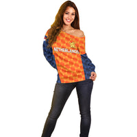 (Custom Personalised) Netherlands Cricket Dutch Lion Off Shoulder Sweater Unique Orange LT8 - Wonder Print Shop