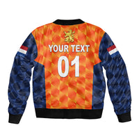 (Custom Personalised) Netherlands Cricket Dutch Lion Sleeve Zip Bomber Jacket Unique Orange LT8 - Wonder Print Shop
