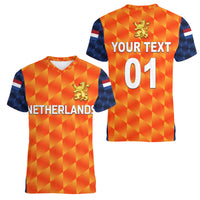 (Custom Personalised) Netherlands Cricket Dutch Lion Women V Neck T Shirt Unique Orange LT8 - Wonder Print Shop