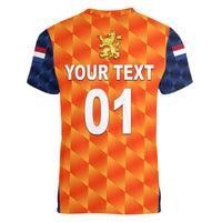 (Custom Personalised) Netherlands Cricket Dutch Lion Women V Neck T Shirt Unique Orange LT8 - Wonder Print Shop