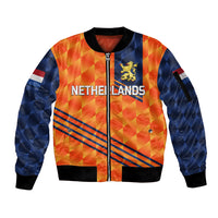 (Custom Personalised) Netherlands Cricket Dutch Lion Sleeve Zip Bomber Jacket Special Orange LT8 - Wonder Print Shop