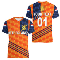 (Custom Personalised) Netherlands Cricket Dutch Lion Women V Neck T Shirt Special Orange LT8 - Wonder Print Shop
