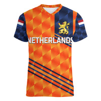 (Custom Personalised) Netherlands Cricket Dutch Lion Women V Neck T Shirt Special Orange LT8 - Wonder Print Shop