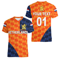 (Custom Personalised) Netherlands Cricket Dutch Lion Women V Neck T Shirt Pride Version Orange LT8 - Wonder Print Shop