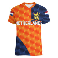 (Custom Personalised) Netherlands Cricket Dutch Lion Women V Neck T Shirt Pride Version Orange LT8 - Wonder Print Shop