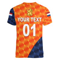 (Custom Personalised) Netherlands Cricket Dutch Lion Women V Neck T Shirt Pride Version Orange LT8 - Wonder Print Shop