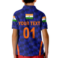 Custom India Cricket Polo Shirt for Kid Men In Blue Unique Blue LT8 - Wonder Print Shop