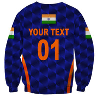 (Custom Personalised) India Cricket Sweatshirt Men In Blue Unique - Blue LT8 - Wonder Print Shop