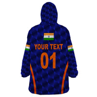 (Custom Personalised) India Cricket Wearable Blanket Hoodie Men In Blue Unique - Blue LT8 - Wonder Print Shop