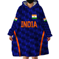 (Custom Personalised) India Cricket Wearable Blanket Hoodie Men In Blue Unique - Blue LT8 - Wonder Print Shop