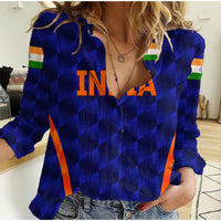 (Custom Personalised) India Cricket Women Casual Shirt Men In Blue Unique - Blue LT8 - Wonder Print Shop
