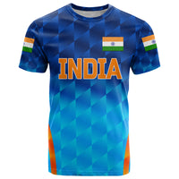 Custom India Cricket T Shirt Men In Blue Unique Gradient Blue LT8 - Wonder Print Shop