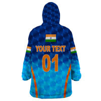 (Custom Personalised) India Cricket Wearable Blanket Hoodie Men In Blue Unique - Gradient Blue LT8 - Wonder Print Shop