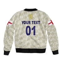 (Custom Personalised) England Cricket Bomber Jacket Unique - Beige LT8 - Wonder Print Shop