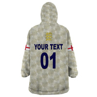 (Custom Personalised) England Cricket Wearable Blanket Hoodie Unique - Beige LT8 - Wonder Print Shop