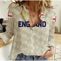 (Custom Personalised) England Cricket Women Casual Shirt Unique - Beige LT8 - Wonder Print Shop