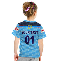 (Custom Personalised) England Cricket Kid T Shirt Unique - Blue LT8 - Wonder Print Shop
