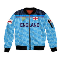 (Custom Personalised) England Cricket Sleeve Zip Bomber Jacket Unique - Blue LT8 - Wonder Print Shop