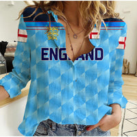 (Custom Personalised) England Cricket Women Casual Shirt Unique - Blue LT8 - Wonder Print Shop