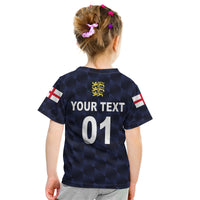 (Custom Personalised) England Cricket Kid T Shirt Unique - Navy LT8 - Wonder Print Shop