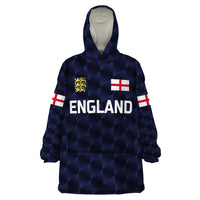 (Custom Personalised) England Cricket Wearable Blanket Hoodie Unique - Navy LT8 - Wonder Print Shop