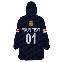 (Custom Personalised) England Cricket Wearable Blanket Hoodie Unique - Navy LT8 - Wonder Print Shop
