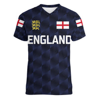 (Custom Personalised) England Cricket Women V Neck T Shirt Unique - Navy LT8 - Wonder Print Shop