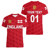 (Custom Personalised) England Cricket Women V Neck T Shirt Unique - Red LT8 - Wonder Print Shop