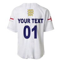 (Custom Personalised) England Cricket Baseball Jersey Unique - White LT8 - Wonder Print Shop