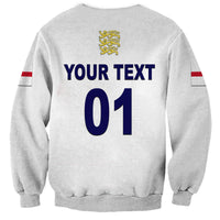 (Custom Personalised) England Cricket Sweatshirt Unique - White LT8 - Wonder Print Shop