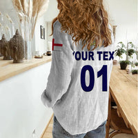 (Custom Personalised) England Cricket Women Casual Shirt Unique - White LT8 - Wonder Print Shop