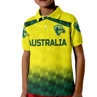 Custom Australia Cricket Polo Shirt for Kid Aussie Unique Gradient Yellow Vibes LT8 - Wonder Print Shop