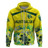 Custom Australia CrickeHoodie Aboriginal Style Unique Yellow LT8 - Wonder Print Shop