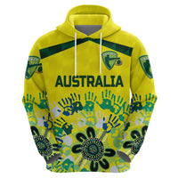 Custom Australia CrickeHoodie Aboriginal Style Unique Yellow LT8 - Wonder Print Shop
