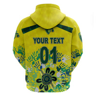 Custom Australia CrickeHoodie Aboriginal Style Unique Yellow LT8 - Wonder Print Shop
