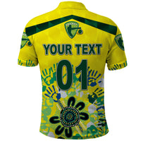 Custom Australia Cricket Polo Shirt Aboriginal Style Unique Yellow LT8 - Wonder Print Shop