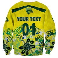 (Custom Personalised) Australia Cricket Sweatshirt Aboriginal Style Unique - Yellow LT8 - Wonder Print Shop