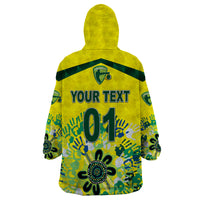 (Custom Personalised) Australia Cricket Wearable Blanket Hoodie Aboriginal Style Unique - Yellow LT8 - Wonder Print Shop