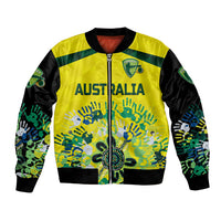 (Custom Personalised) Australia Cricket Bomber Jacket Aboriginal Style Unique - Black LT8 - Wonder Print Shop