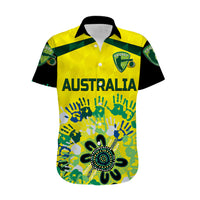 (Custom Personalised) Australia Cricket Hawaiian Shirt Aboriginal Style Unique - Black LT8 - Wonder Print Shop