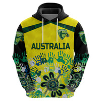 Custom Australia CrickeHoodie Aboriginal Style Unique Black LT8 - Wonder Print Shop