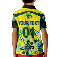 Custom Australia Cricket Polo Shirt for Kid Aboriginal Style Unique Black LT8 - Wonder Print Shop