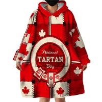Canada Tartan Day Wearable Blanket Hoodie Canada Maple Leaf Journee du Tartan - Wonder Print Shop