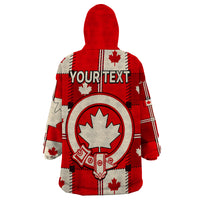 (Custom Personalised) Canada Tartan Day Wearable Blanket Hoodie Canada Maple Leaf Journee du Tartan - Wonder Print Shop