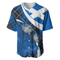 Scottish Thistle Tartan Baseball Jersey Scottish Alba Flag Style LT9 - Wonder Print Shop